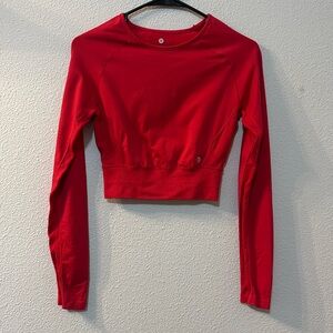 Aura athletica pink long sleeve crop top size M/L